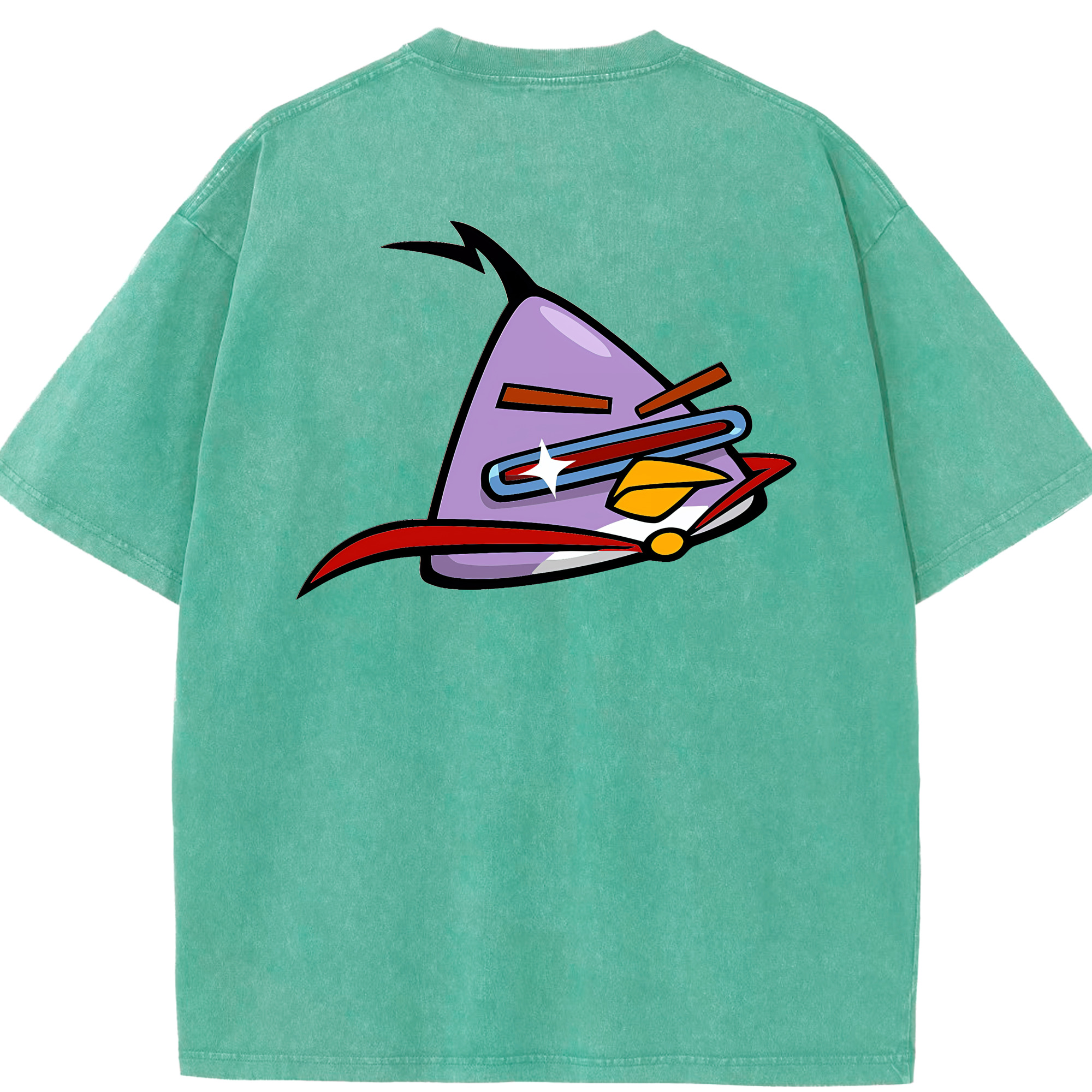 （画像用） Angry Birds アングリーバード 綿100% ヴィンテージ風 半袖Tシャツ（背面プリント）